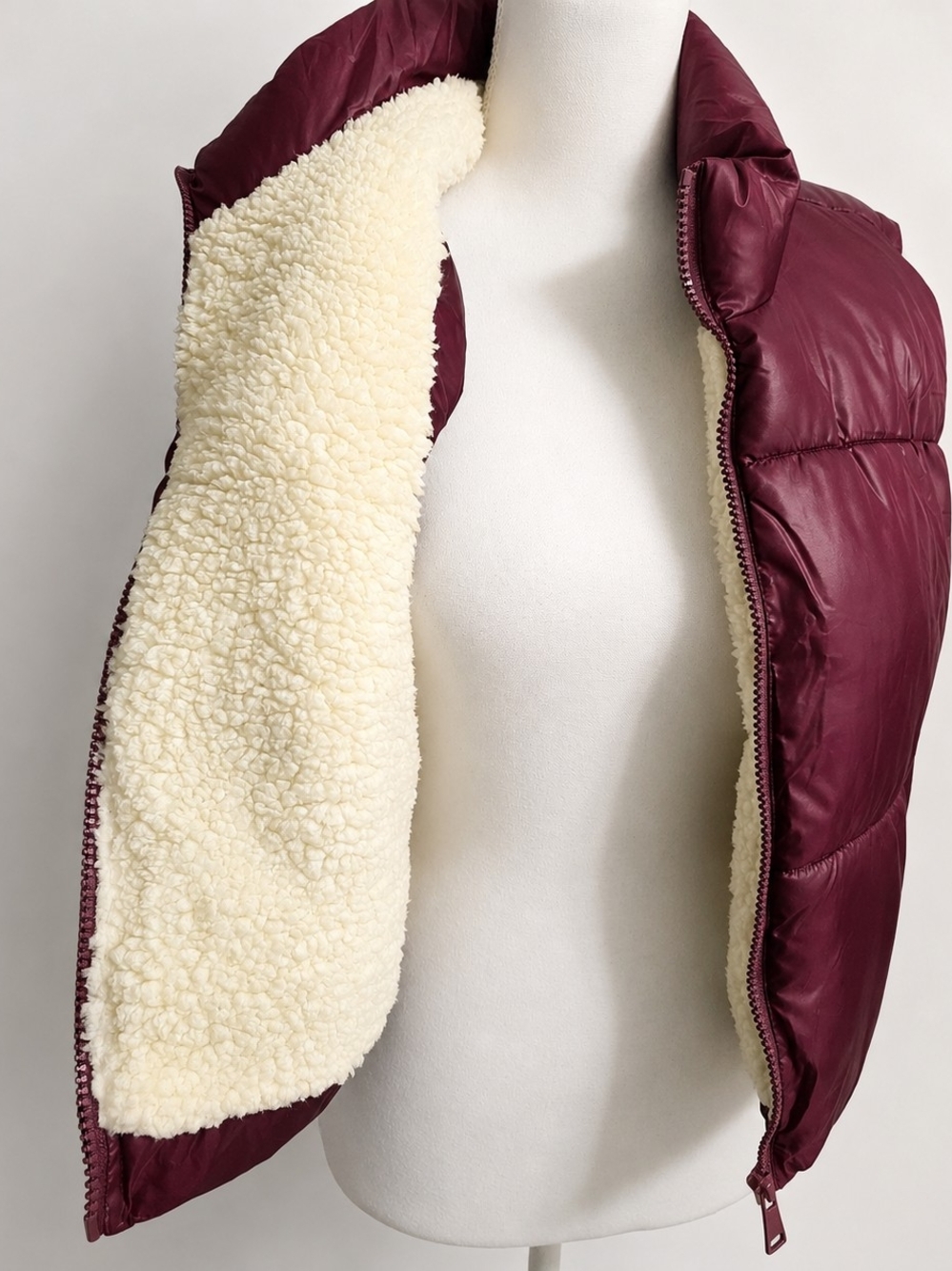 Ci Sono Cream Sherpa Padded Vest, size L - Picture 2 of 4